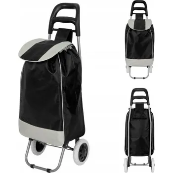 Nákupní taška Nákupní vozík Black Horse s taškou na stahování, černý