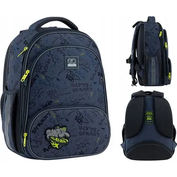 Školní batoh Školní batoh vícekomorový, velký (místní A4) GoPack, odstíny šedé a stříbrné 13 l