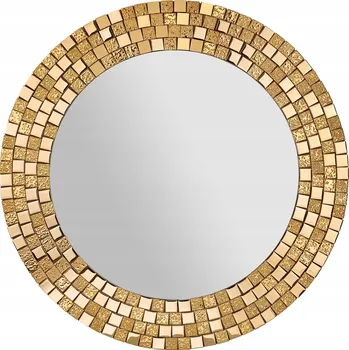 Zrcadlo Zrcadlo zlaté kulaté zrcadlo nástěnná mozaika zlaté zrcadlo do koupelny 50 cm