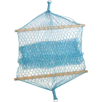 Houpací síť ACRA Houpací síť závěsná 245cm s rozpěrným prkénkem Modrá J02/1 | AS86