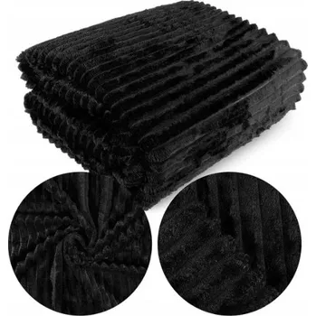 Prostěradlo Černá deka s pruhy polyester 200x220 cm