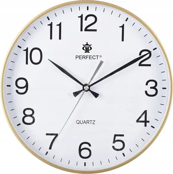 Hodiny Nástěnné hodiny Perfect PW360-1700-3 Gold - 30 cm - S plynulým chodem vteřinové ručičky