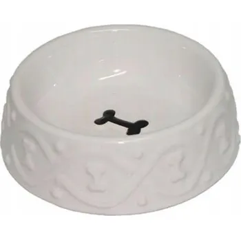 Miska pro psa Jedna keramická miska Yarro bílá 0,25 l