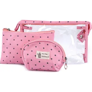 Kosmetická taška Kosmetické tašky sada 3 ks, velké, 1 růžová sv.