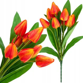 umělá květina TULIPÁN umělý v KYTICI jarní KVĚT 37cm 9ks