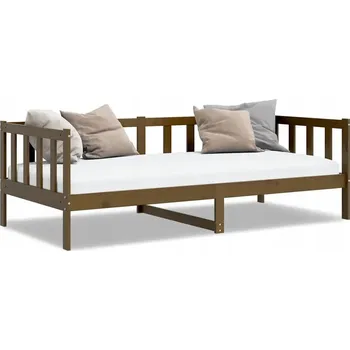 Postel Jednolůžková dřevěná postel VidaXL 90x200 cm, odstíny hnědé