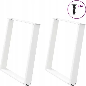 Stolová podnož Nohy ke jídelnímu stolu ve ve tvaru písmene U, 2 ks, bílé, 70 x (72-73) cm, stabilní