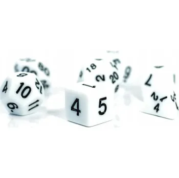 Příslušenství k deskovým hrám BÍLÁ SADA 7 KOSTEK PRO RPG HRY