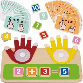 Dřevěná hračka Hračka pro výuku počítání na prstech Tooky Toy 3+