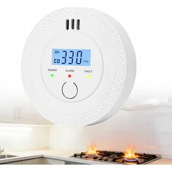 Zabezpečovací technika DETEKTOR OXIDU UHELNATÉHO LCD SENZOR PLYNU CERTIFIKOVANÝ
