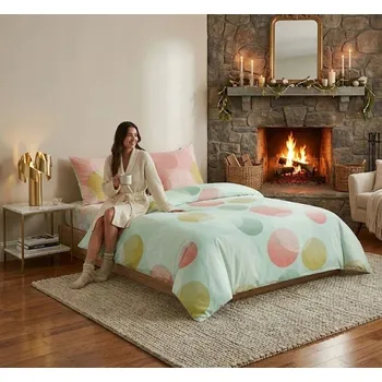 Povlečení Sada povlečení na peřinu, červená kostka, 3 díly, dvoulůžko, bavlna, 160x200 cm