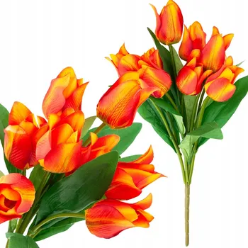 umělá květina TULIPÁN VELKÁ KYTICE TULIPÁNŮ X9 UMĚLÉ KVĚTY TULIPÁNY V KYTICI SILIKO
