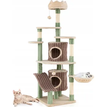 Velké víceúrovňové škrabadlo pro kočky Škrabadlo s motivem bambusu