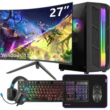 Stolní počítač Počítač Core i7 RTX 5060 32GB DDR4 1TB SSD Windows 11 Monitor 27"