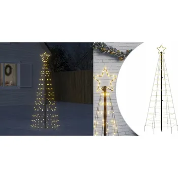 Vánoční stromek 220 teplých bílých LED, Vánoční stromek ze světýlek, 180 cm, s kolíky