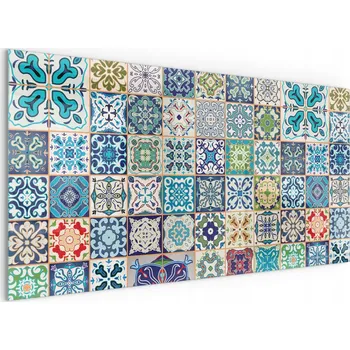 Krbová kamna Skleněná Ochranná Deska Pod Kamna Kamna - Mozaikové Vzory na Dlaždicích