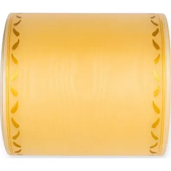Stuha Moiré stuha s tkaným okrajem žlutá 100mm x 25m