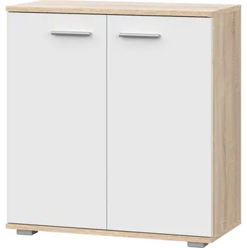Komoda KOMODA SKŘÍŇKA BÍLÁ DUB SONOMA DVÍŘKA 69 Cm 2d OBÝVACÍ POKOJ FUN KD-1 Meble-Craft