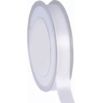 Stuha Oboustranná saténová stuha 15 mm x 25 m bílá