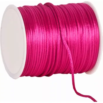 Svatební dekorace Saténová šnůrka 2 mm x 100 m fuchsiová