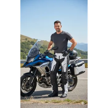 Moto kalhoty Clover Kalhoty na motorku Light-Pro Black/Grey - Velikost 50