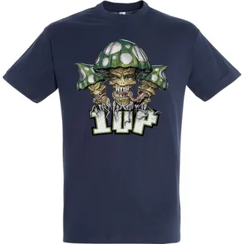 Pánské tričko panske-levne-bavlnene-tricko-digi-potisk-mushroom Barva: Navy - tmavě modrá, velikost: L