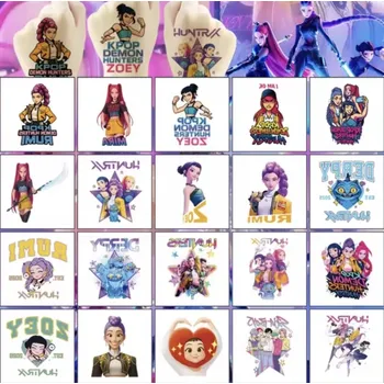 Tetování Dětské dočasné tetování - 20 ks - KPOP DEMON HUNTERS - KPOP LOVKYNĚ DÉMONŮ - (A) (Značka: SPADABRAVO)