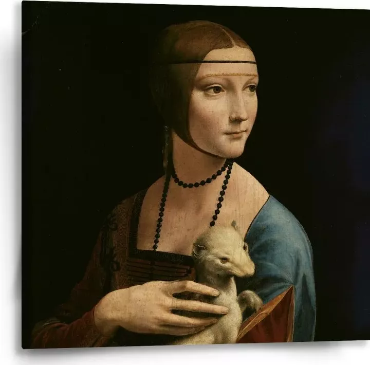 Sablio Obraz Dáma s hranostajem - Leonardo da Vinci - 50x50 cm
