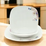 Souprava jídelní 18-dílná BAREVNÉ KVĚTY, čtvercové, porcelán