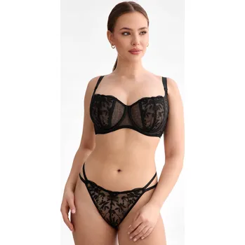 Podprsenka Ewa Bien podprsenka bardotka, balkonetka černá velikost 70F