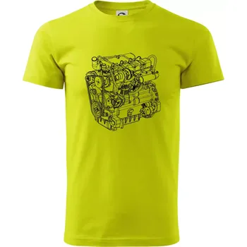 Motor Zetor Z 1006 - Klasické pánské triko vyšší gramáže - 2XL ( Limetková )