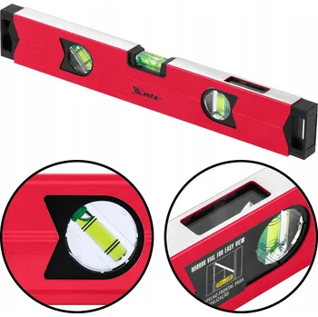 Vodováha Hliníková vodováha magnetická, 3 libelky, 40 cm - MTX