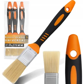 Malířský štětec 3x PLOCHÝ ŠTĚTEC 25 mm UNIVERZÁLNÍ MALÍŘSKÝ na Stěny Dřevo Laky Barvy Z1-T