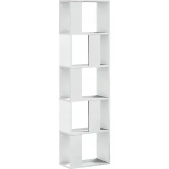 Knihovna Knihovna s přihrádkami, dřevotříska, bílá, 45x23,5x162,5 cm