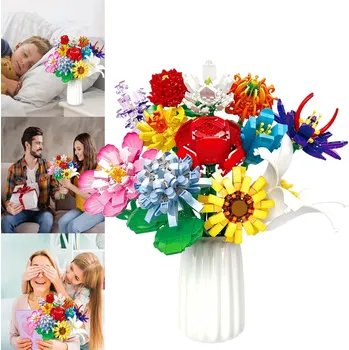 ostatní stavebnice KYTICE KVĚTIN, 11053 DÍLKŮ, STAVEBNICE, DEKORACE, KREATIVNÍ DÁREK