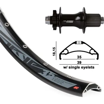 Zapletené kolo kolo zapletené 27,5" XLC Rodi TRYP 584-35 zadní 32 děr Niro