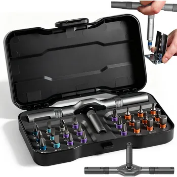 Šroubovák 24dílná SADA ŠROUBOVÁKŮ S RÁČNOU A VÍCEÚČELOVOU T-RUČKOU PRO OPRAVY