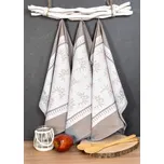 Utěrka 3ks 70x50cm FLOWERS-kuch., 100% EGYPTSKÁ bavlna