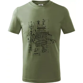 Chlapecké oblečení Motor škoda 105-136 - Tričko dětské bavlněné - 146 cm/10 let ( Khaki )
