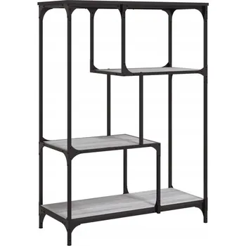 Knihovna Industriální knihovna s ocelovým rámem, šedý dub Sonoma, 81x36x115 cm