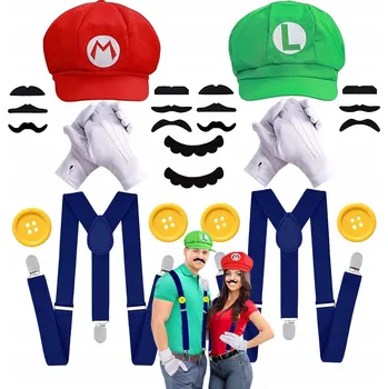 Karnevalový kostým KOSTÝM KOSTÝM MARIO Bros PŘÍSLUŠENSTVÍ ČEPICE COSPLAY PÁRTY KARNEVAL