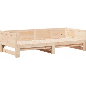 Postel Denní postel s výsuvnou funkcí, hnědá, 203,5 x 184 x 56,5 cm