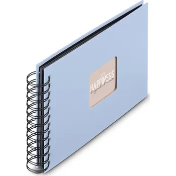 Fotoalbum Hama album klasické spirálové FINE ART 24x17 cm, 50 stran, lagoon (modrá), černé listy