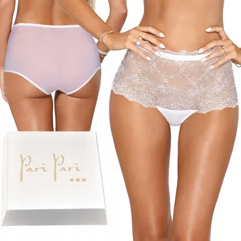 Dámské spodní prádlo JENNY sexy krajkové KALHOTKY VYSOKÉ / ŠORTKY L/40 BÍLÉ