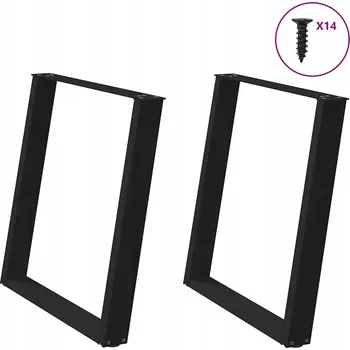 Stolová podnož Nohy k jídelnímu stolu ve tvaru písmene 2 ks Černé 70x(72-73) cm St