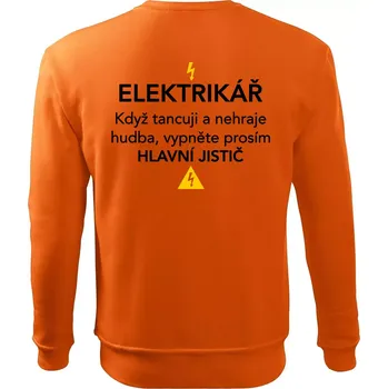 Pánská mikina Elektrikář - hlavní jistič - Nápis na zádech - Mikina Essential pánská - S ( Oranžová )