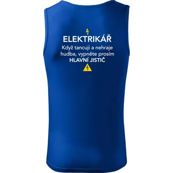 Elektrikář - hlavní jistič - Nápis na zádech - Tílko pánské Core - XL ( Královská modrá )