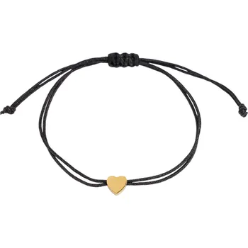 Náramek Náramek shamballa srdce z nerezové oceli, barva 2 černá zlatá