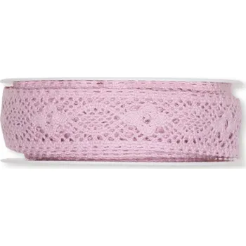 Stuha Bavlněná háčkovaná stuha fialová 20mm x 5m