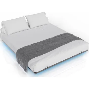 Postel Designová postel 180 x 200 černá s LED podsvícením